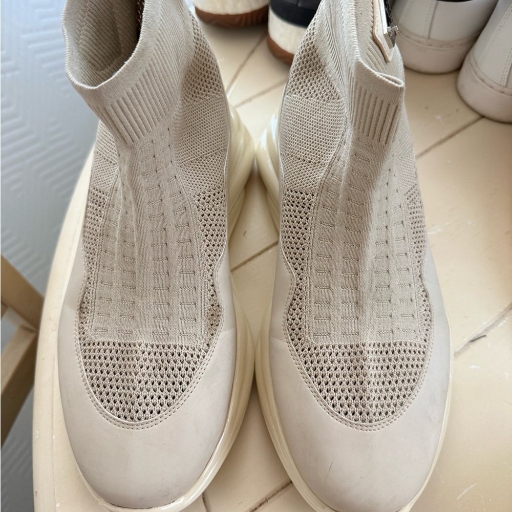 Philipp Plein Beige Knit Sneakers
